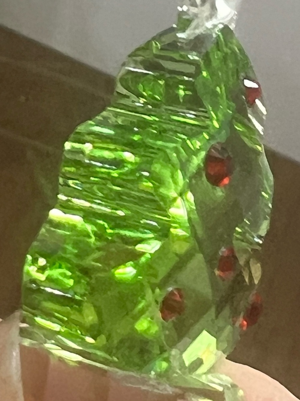 Swarovski Green Crystal Christmas Tree with Red Ornaments Miniature - Picture 9 of 12